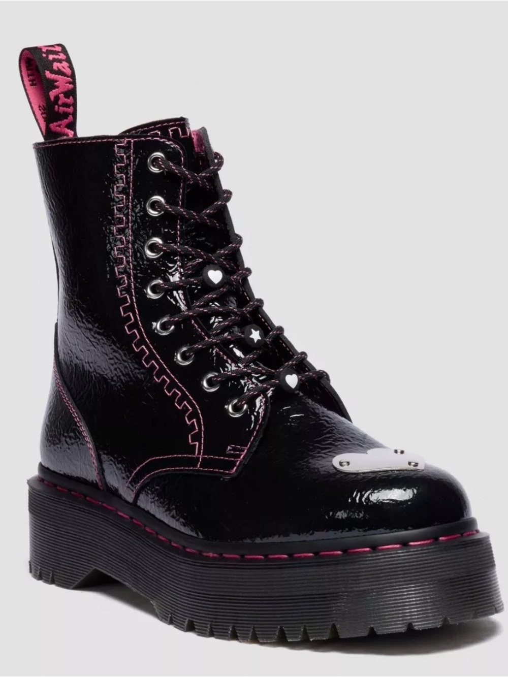 DR. MARTENS JADON BLACK LEATHER BOOTS, LADIES SZ 8, NEW $220. - Picture 3 of 16